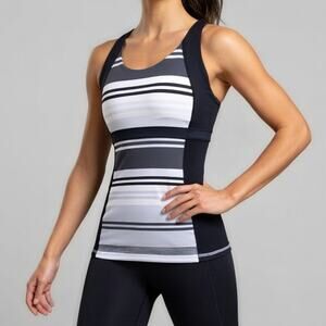 Lululemon Run Fast Track Tank Groovy Stripe Nimbus Black  *2/ 4